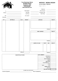 Construction Job Invoice, Work Order Form Template