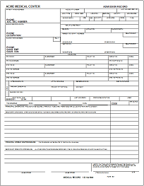 Patient Admission Form Template